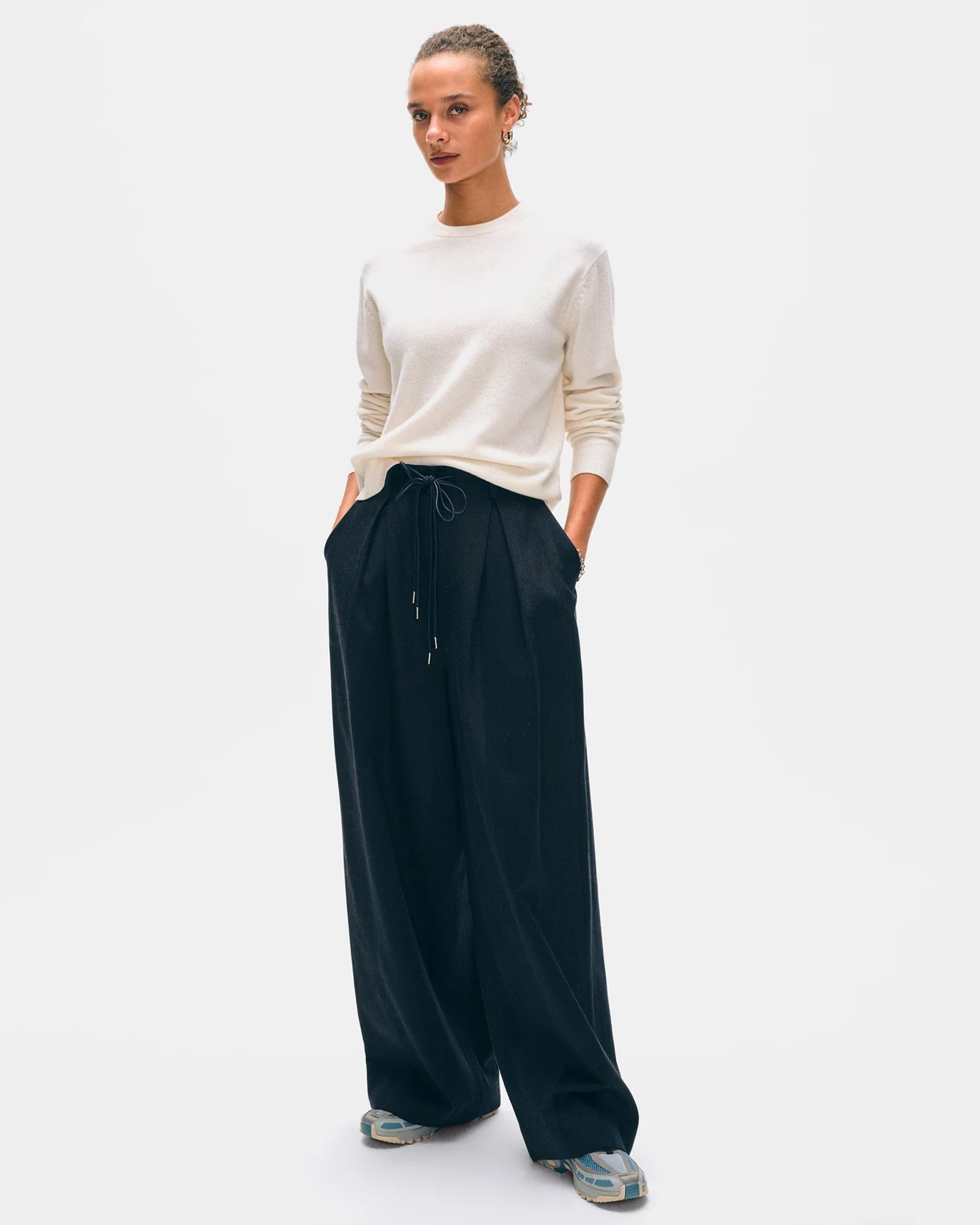 Cashmere Crew in Soft White