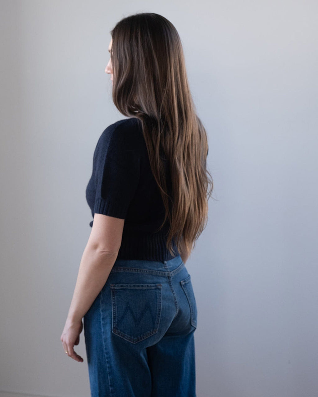 Cashmere Featherweight TShirt in Deep Navy