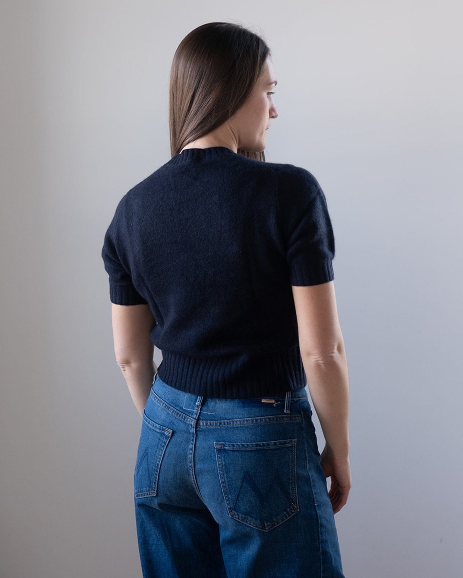Cashmere Featherweight TShirt in Deep Navy