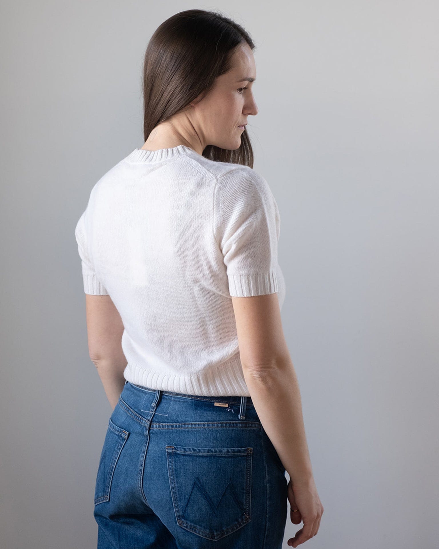 Cashmere Featherweight TShirt in Soft White