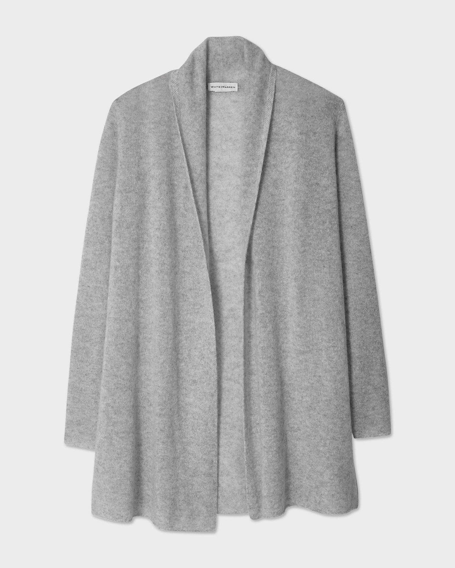 Cashmere Trapeze Cardigan in Grey Heather