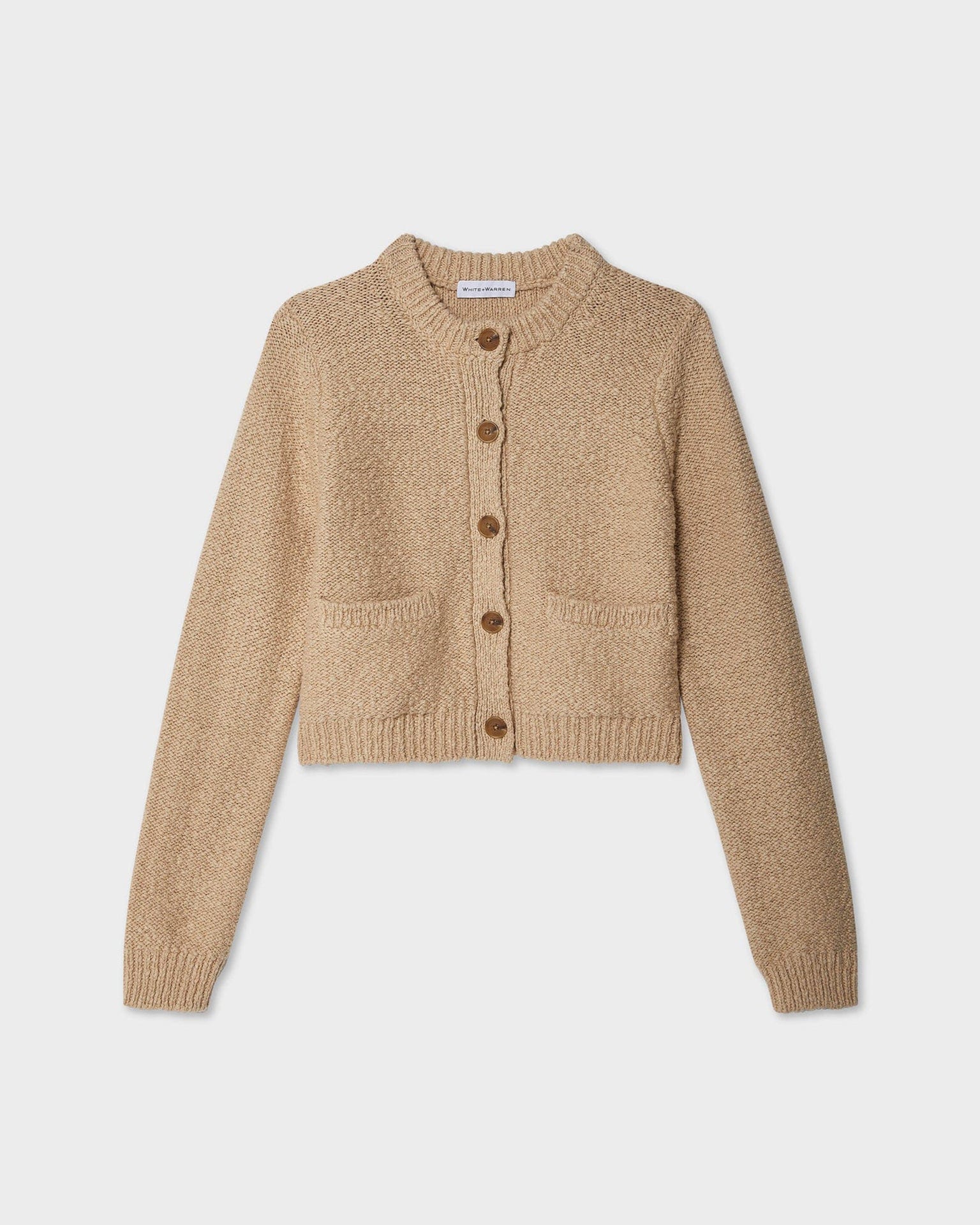 Cotton Slub Pocket Cardigan in Sable