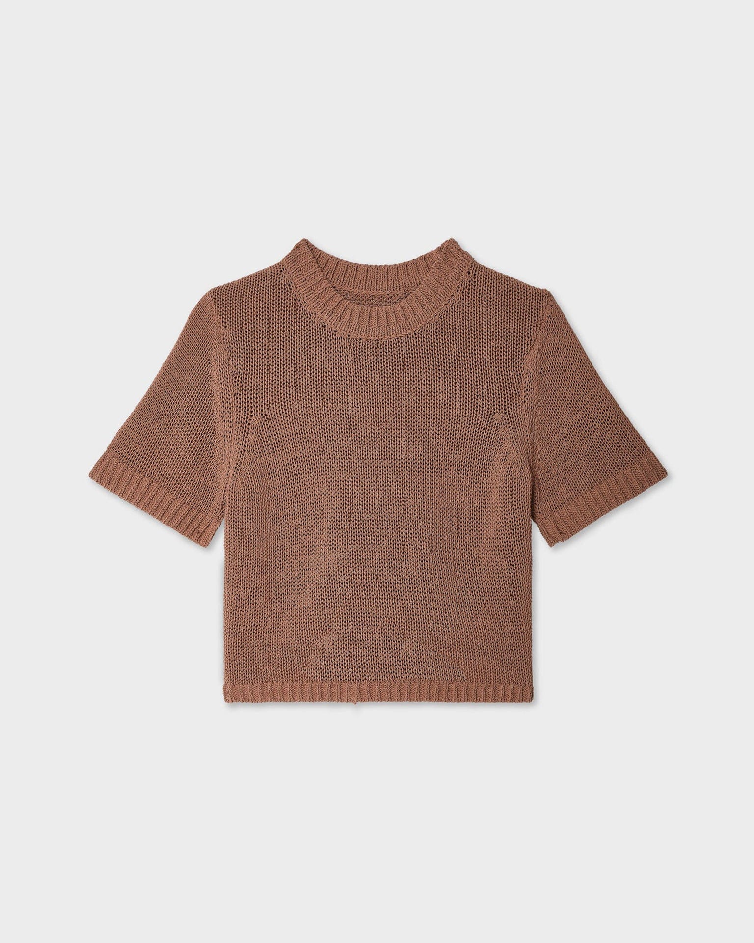 Organic Cotton Tape TShirt Sweater in Clay