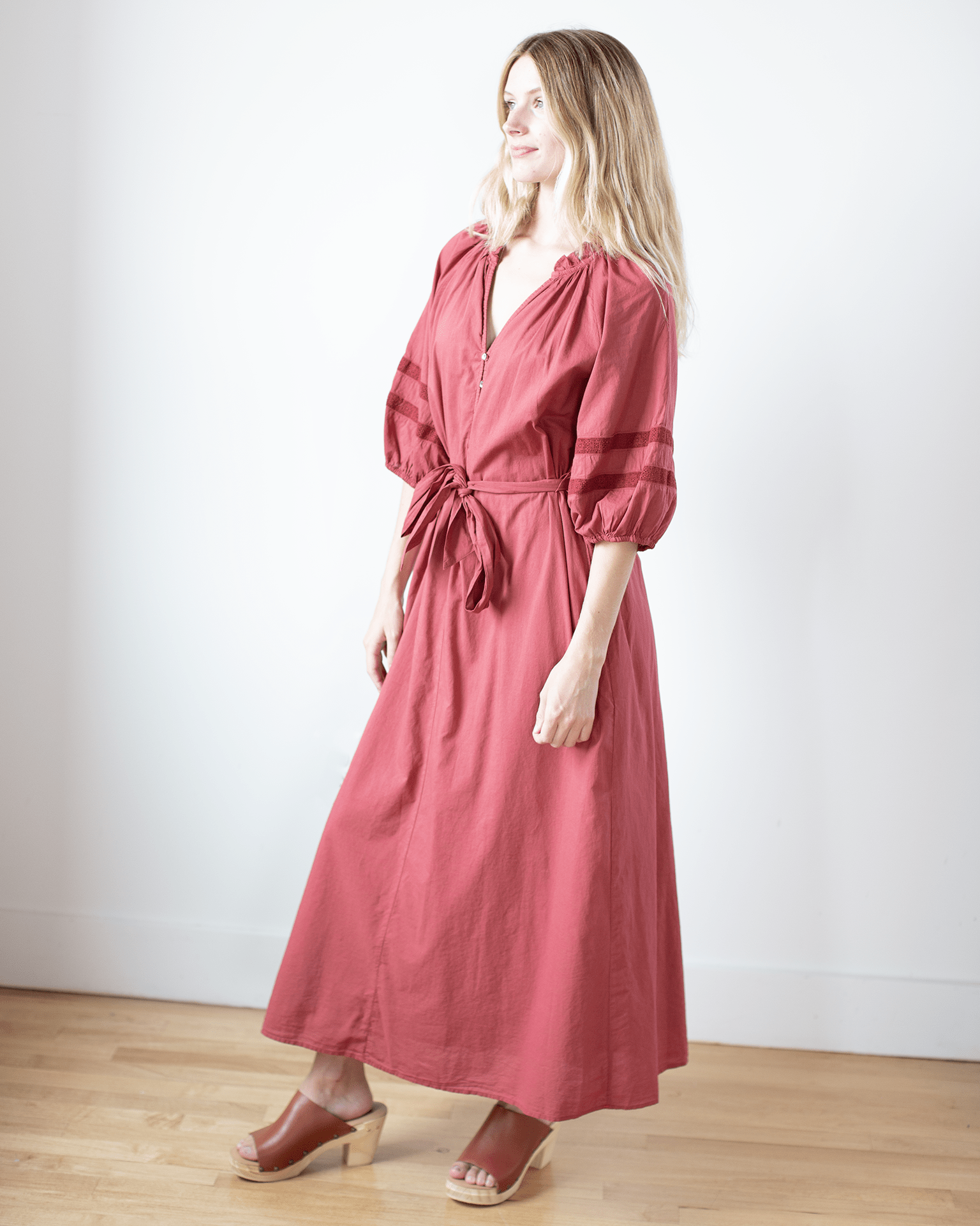 Prue Dress in Brick Red
