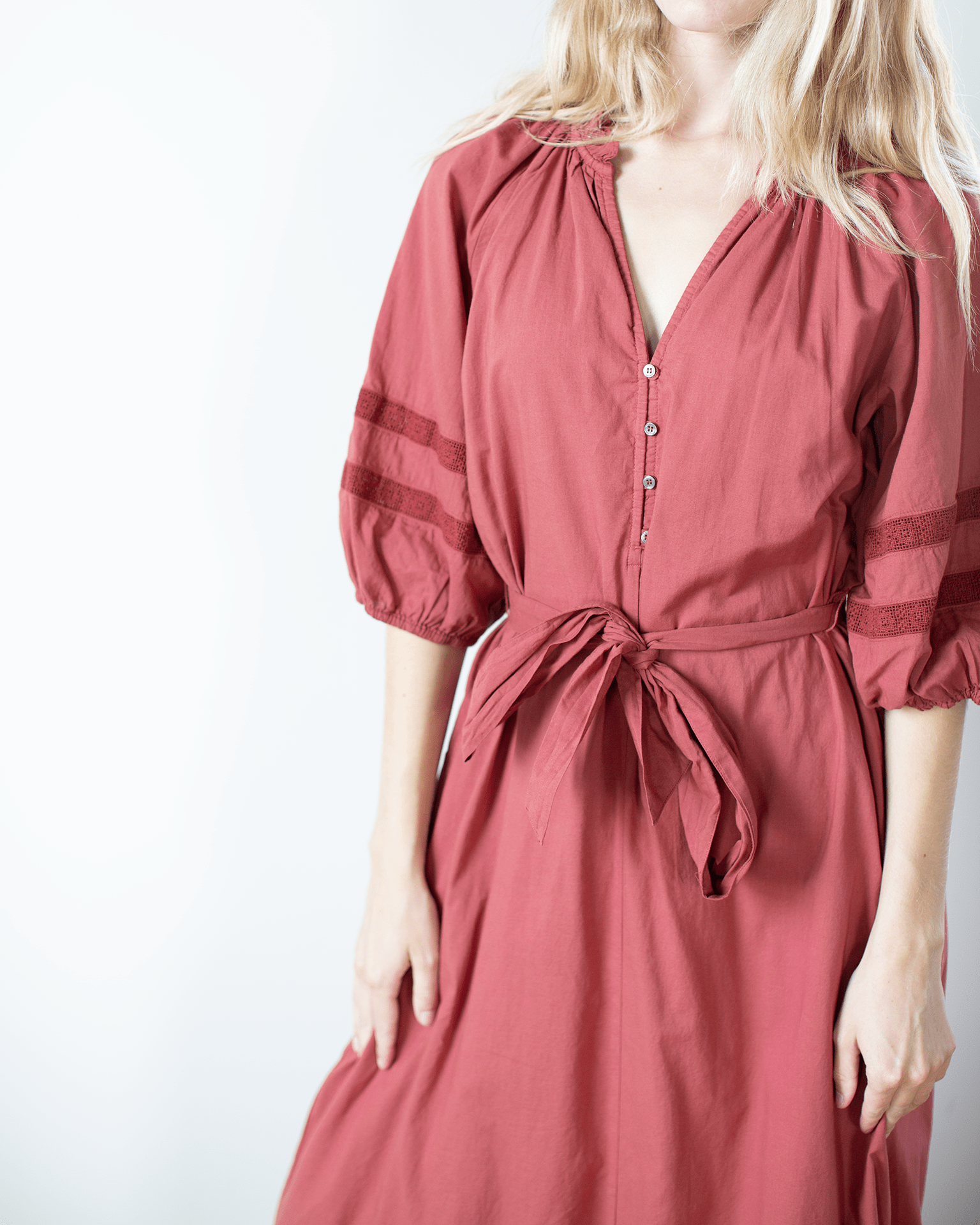 Prue Dress in Brick Red